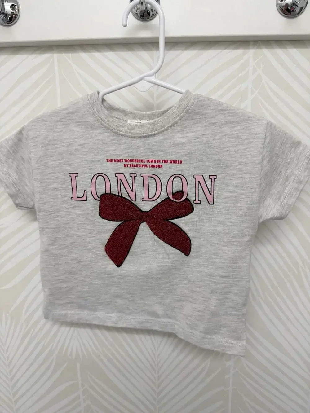 Zara Toddler Girls London Graphic T-Shirt with Bow Detail